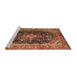 Sideview of Machine Washable Traditional Tomato Red Rug, wshtr1257