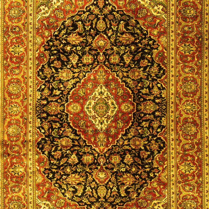 Medallion Yellow Traditional Rug, tr1257yw