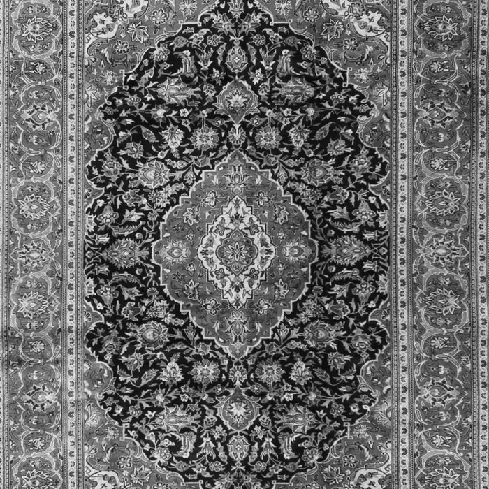 Serging Thickness of Machine Washable Medallion Gray Traditional Rug, wshtr1257gry