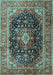 Medallion Light Blue Traditional Rug, tr1257lblu