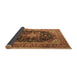 Sideview of Medallion Brown Traditional Rug, tr1257brn