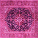 Square Medallion Pink Traditional Rug, tr1257pnk