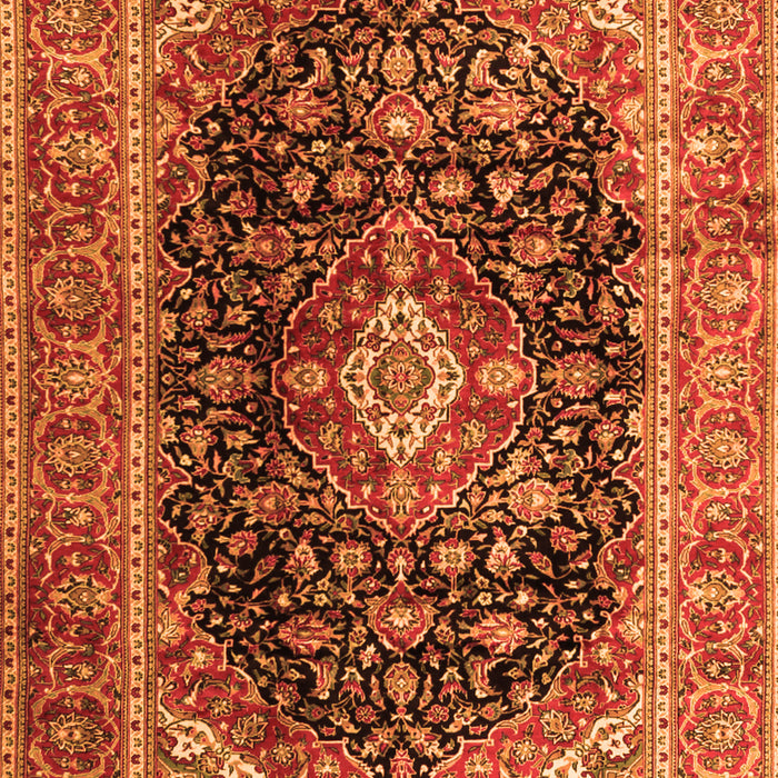 Medallion Orange Traditional Rug, tr1257org