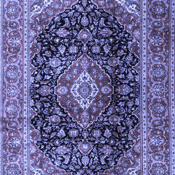 Machine Washable Medallion Blue Traditional Rug, wshtr1257blu
