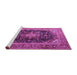 Sideview of Machine Washable Medallion Purple Traditional Area Rugs, wshtr1257pur