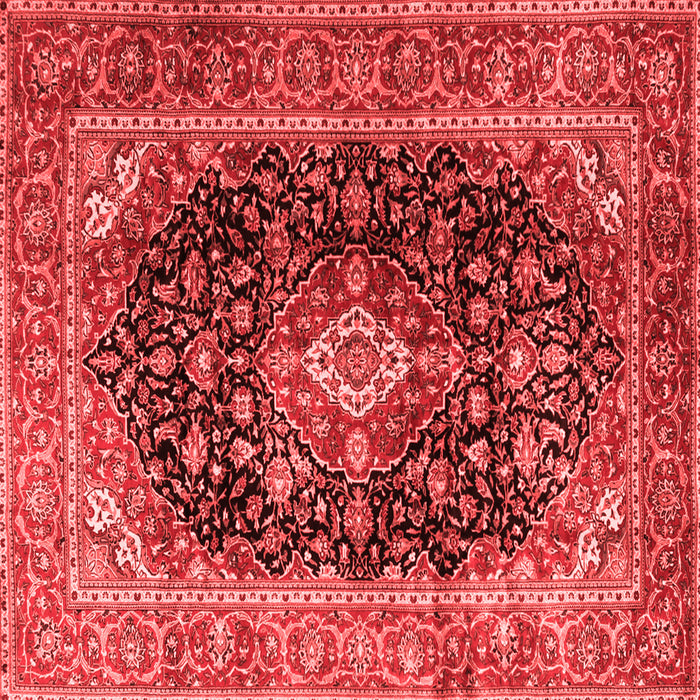 Machine Washable Medallion Red Traditional Rug, wshtr1257red