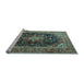 Sideview of Machine Washable Medallion Light Blue Traditional Rug, wshtr1257lblu