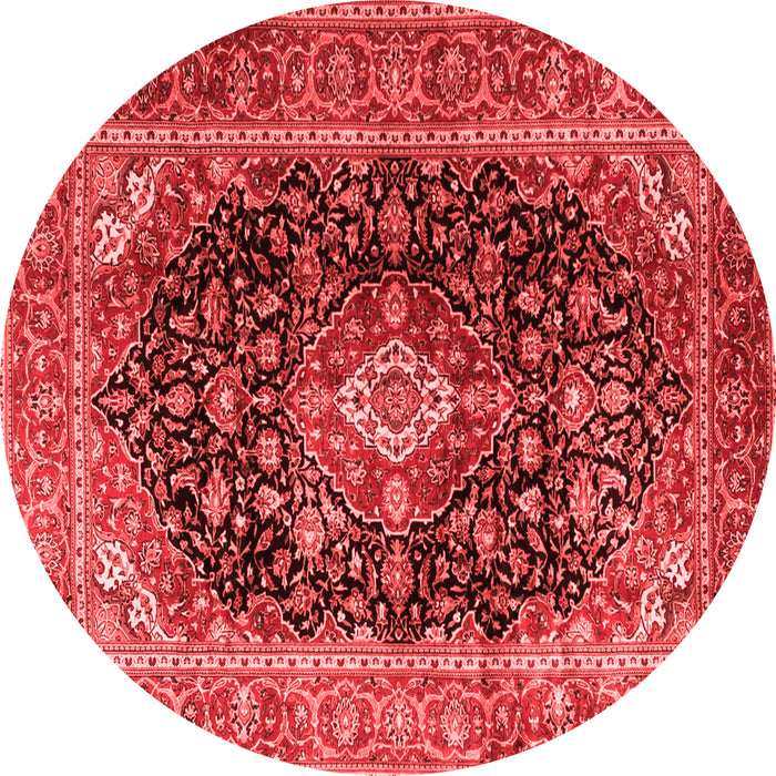 Machine Washable Medallion Red Traditional Rug, wshtr1257red