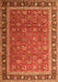 Serging Thickness of Machine Washable Persian Orange Traditional Area Rugs, wshtr1258org