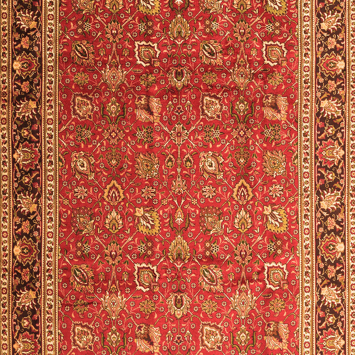Serging Thickness of Machine Washable Persian Orange Traditional Area Rugs, wshtr1258org