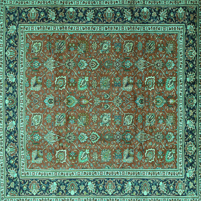 Square Persian Turquoise Traditional Rug, tr1258turq