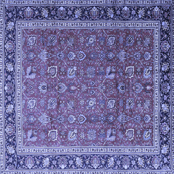 Square Machine Washable Persian Blue Traditional Rug, wshtr1258blu