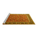 Sideview of Machine Washable Persian Yellow Traditional Rug, wshtr1258yw