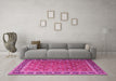 Machine Washable Persian Pink Traditional Rug in a Living Room, wshtr1258pnk