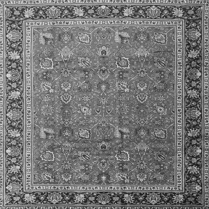 Round Machine Washable Persian Gray Traditional Rug, wshtr1258gry