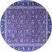 Round Persian Blue Traditional Rug, tr1258blu