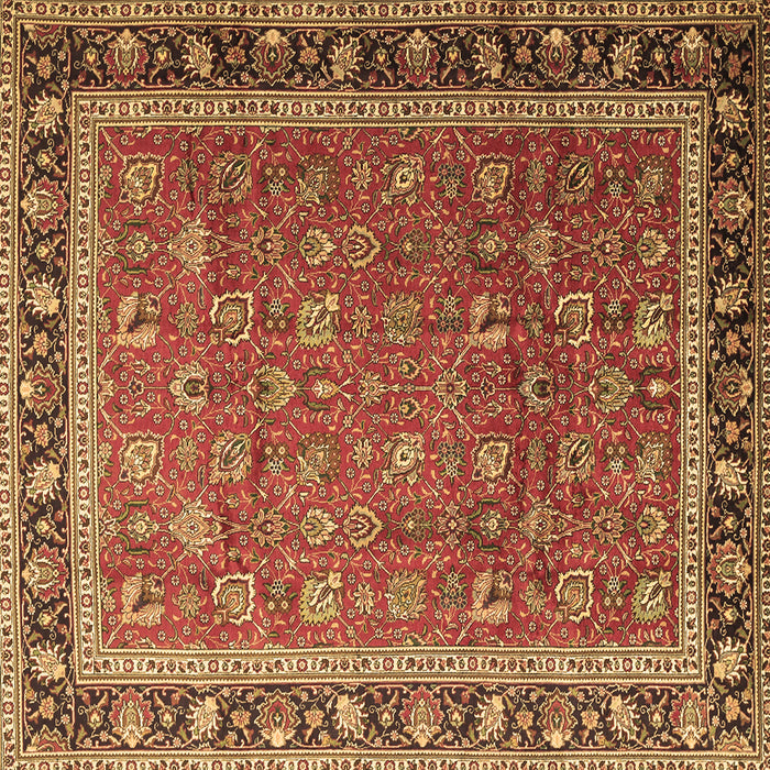 Square Persian Brown Traditional Rug, tr1258brn