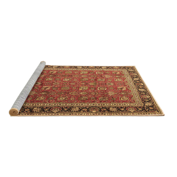 Sideview of Machine Washable Persian Brown Traditional Rug, wshtr1258brn