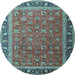 Round Persian Light Blue Traditional Rug, tr1258lblu