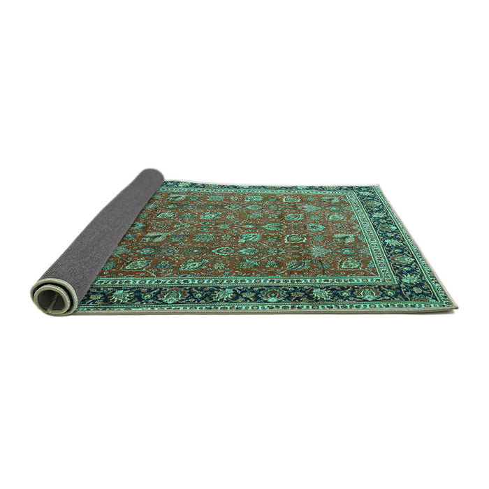 Sideview of Persian Turquoise Traditional Rug, tr1258turq