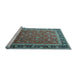 Sideview of Machine Washable Persian Light Blue Traditional Rug, wshtr1258lblu