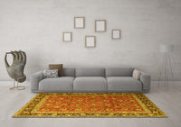 Machine Washable Persian Yellow Traditional Rug, wshtr1258yw