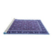 Sideview of Machine Washable Persian Blue Traditional Rug, wshtr1258blu