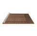 Sideview of Machine Washable Traditional Dark Sienna Brown Rug, wshtr1259