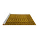 Sideview of Machine Washable Persian Yellow Traditional Rug, wshtr1259yw