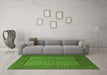 Machine Washable Persian Green Traditional Area Rugs in a Living Room,, wshtr1259grn