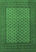 Machine Washable Persian Emerald Green Traditional Area Rugs, wshtr1259emgrn