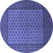 Round Persian Blue Traditional Rug, tr1259blu