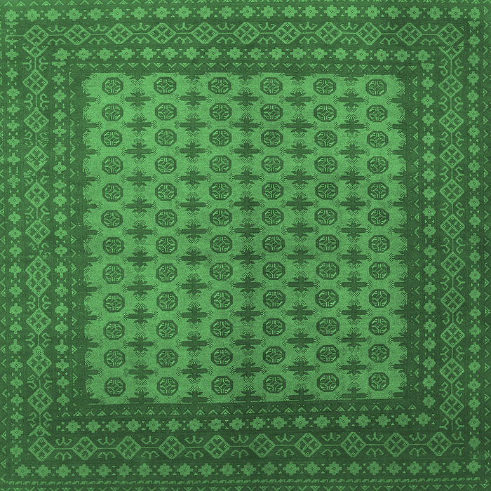 Square Persian Emerald Green Traditional Rug, tr1259emgrn