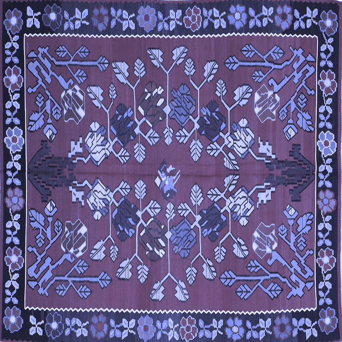 Square Animal Blue Traditional Rug, tr125blu