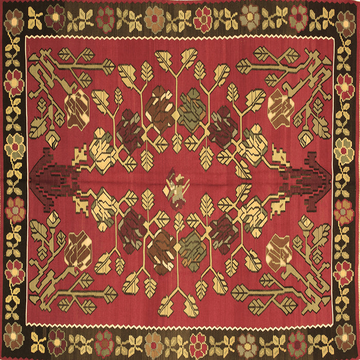 Square Animal Brown Traditional Rug, tr125brn