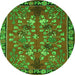 Square Animal Green Traditional Rug, tr125grn