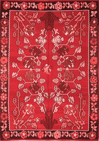 Animal Red Traditional Rug, tr125red