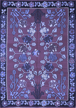 Animal Blue Traditional Rug, tr125blu