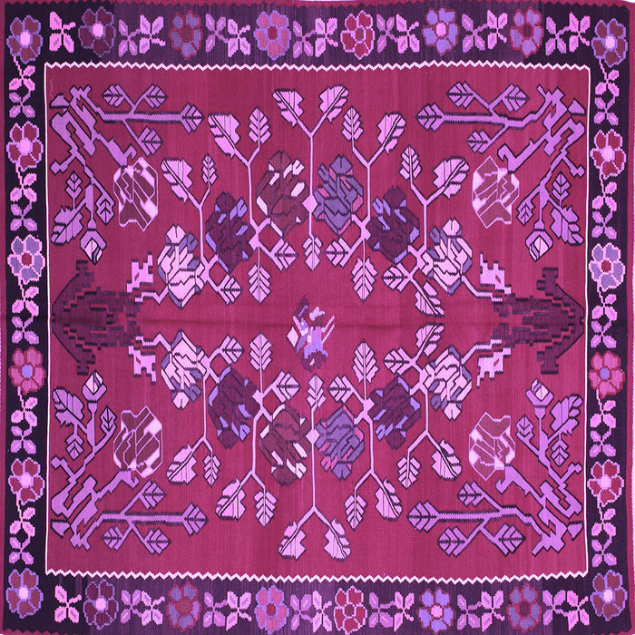 Square Machine Washable Animal Purple Traditional Area Rugs, wshtr125pur