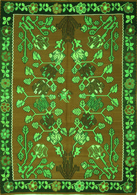 Animal Green Traditional Rug, tr125grn