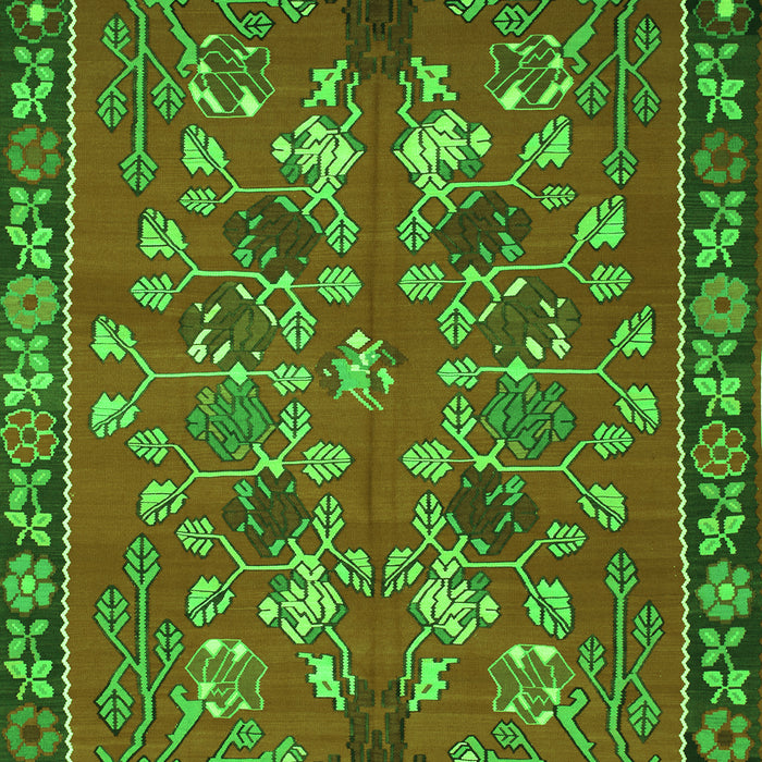 Animal Green Traditional Rug, tr125grn