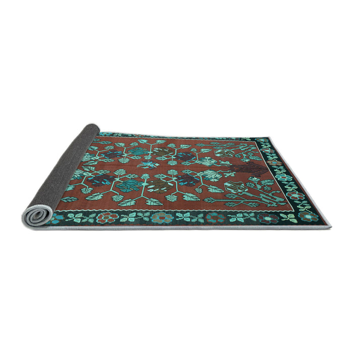 Sideview of Animal Light Blue Traditional Rug, tr125lblu