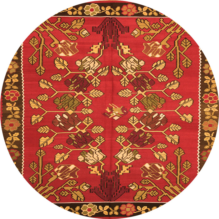 Machine Washable Animal Orange Traditional Area Rugs, wshtr125org