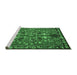 Sideview of Machine Washable Animal Emerald Green Traditional Area Rugs, wshtr125emgrn