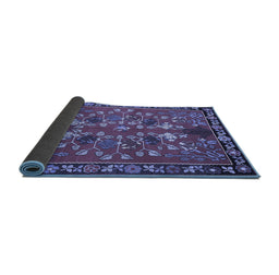 Sideview of Animal Blue Traditional Rug, tr125blu