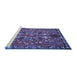 Sideview of Machine Washable Animal Blue Traditional Rug, wshtr125blu