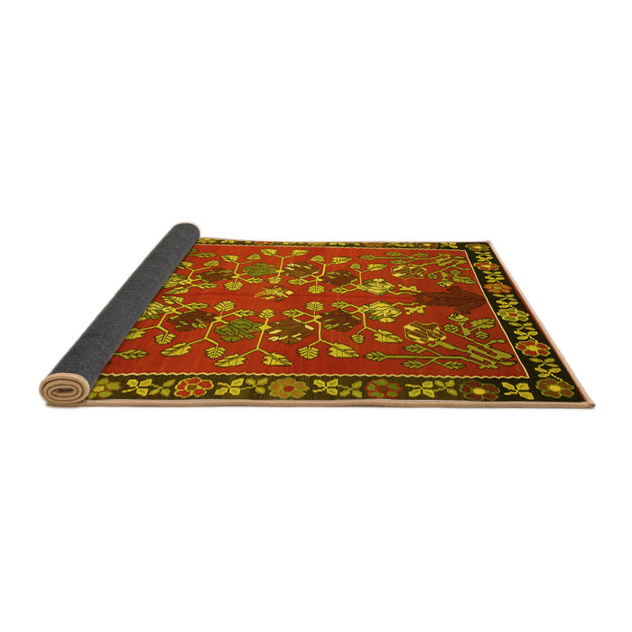 Sideview of Animal Yellow Traditional Rug, tr125yw