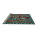 Sideview of Machine Washable Animal Light Blue Traditional Rug, wshtr125lblu