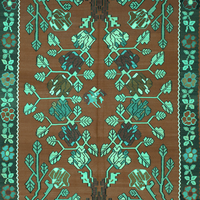 Animal Turquoise Traditional Rug, tr125turq