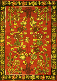 Animal Yellow Traditional Rug, tr125yw